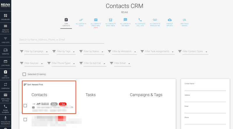 Zapier Action BatchLeads to REIkit Mapping Test Results in CRM